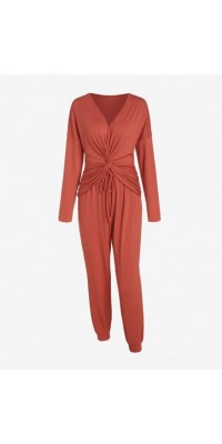 Twisted Drop Shoulder Jogger Pants Set